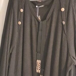 BloomChic Black Long Sleeve Dress with Gold Accents